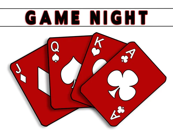 Game Night Illustration - Playing Cards — Stock Photo, Image