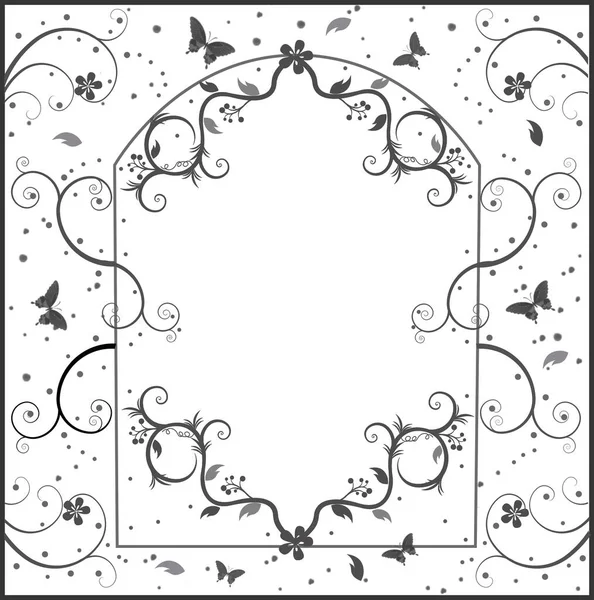 Grafische Illustration Eines Bogenrahmens Innerhalb Eines Quadratischen Rahmens Designs Gesamten — Stockfoto