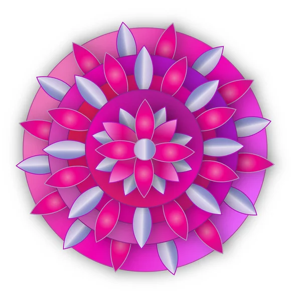 Abstraktní Grafika Dekorativního Květinového Obrazu Špičatými Okvětními Lístky Fuchsiích Purpurovými — Stock fotografie