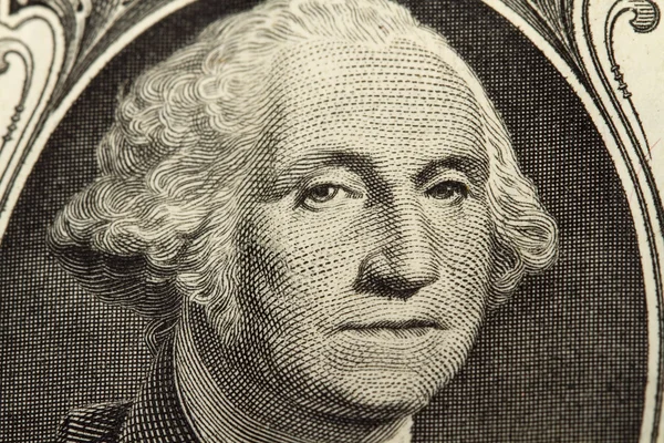 Closeup Portrait George Washington on Dollar Bill — Stock Photo, Image