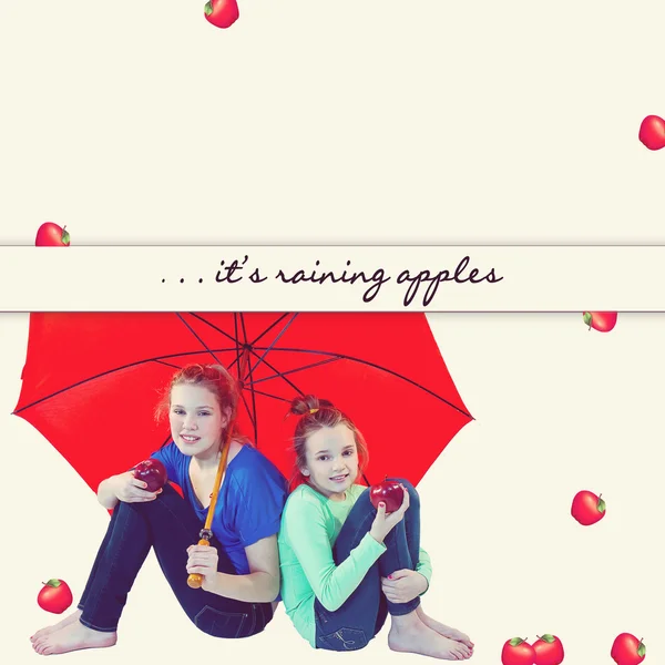 Raining Apples Background — Stock Photo, Image