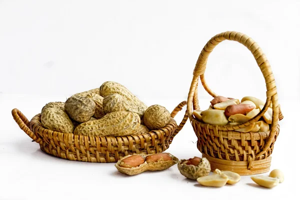 Peanuts Shelled and Un-shelled - Baskets — Stok Foto