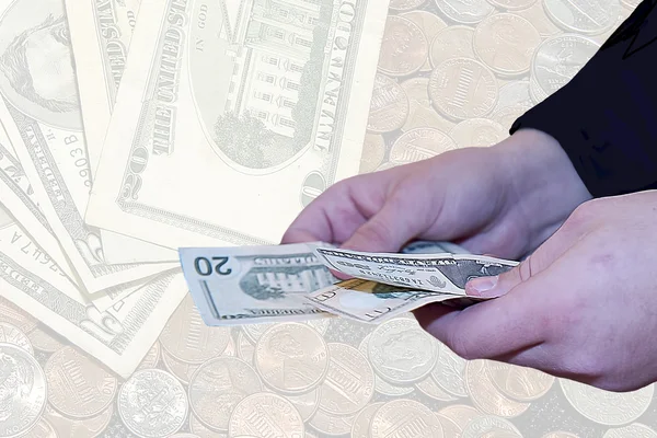 Hands Counting Money Background — Stock Photo, Image