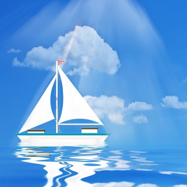 Yelken tekne çizimde Blues