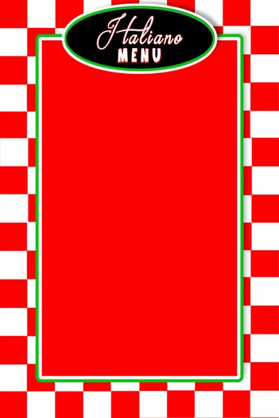 Menu, inserção vermelha, Italiano, Vermelho, Branco Checkered fundo — Fotografia de Stock