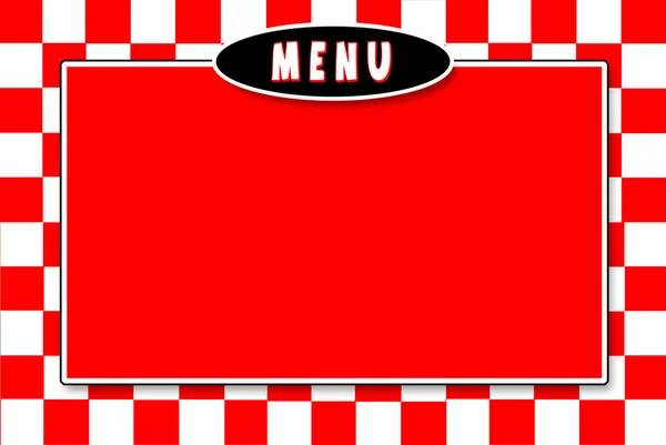 Menü, rot einfügen, italienisch, rot, weiß kariert Hintergrund — Stockfoto