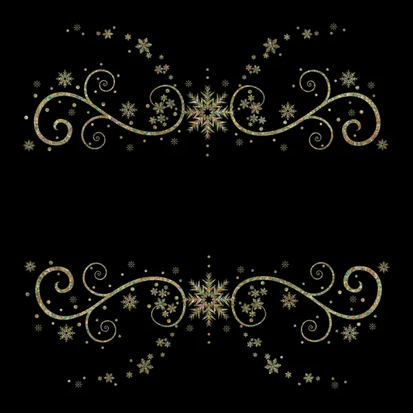 Fancy and elegant Black-Gold Background - snowflakes