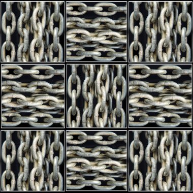 Endüstriyel zinciri desen (gerçek zincire kareler)