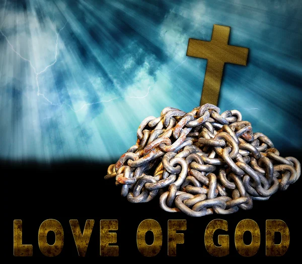 Concept religieux - Chaînes - Amour de Dieu — Photo