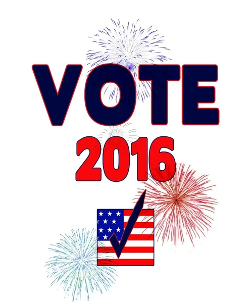 VOTE 2016 Cartaz / Fogos de artifício — Fotografia de Stock