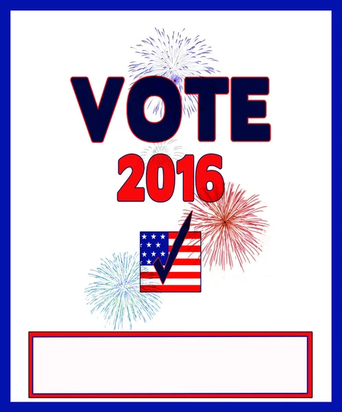 VOTE 2016 Cartaz / Fogos de artifício — Fotografia de Stock