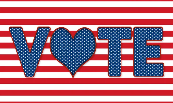 USA Elections Vote Banner with Heart replacing '0' — Stock Photo, Image