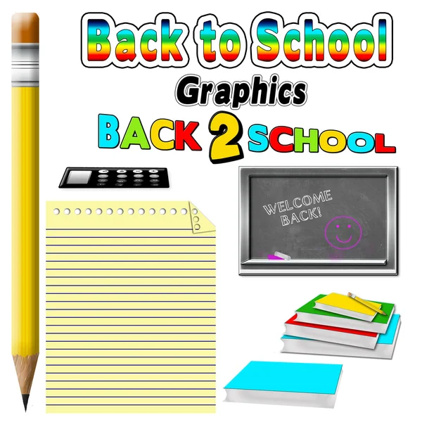 Terug naar School Graphics — Stockfoto