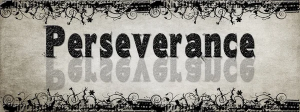 Знак с текстом Perseverance - Grunge w / Shadow — стоковое фото