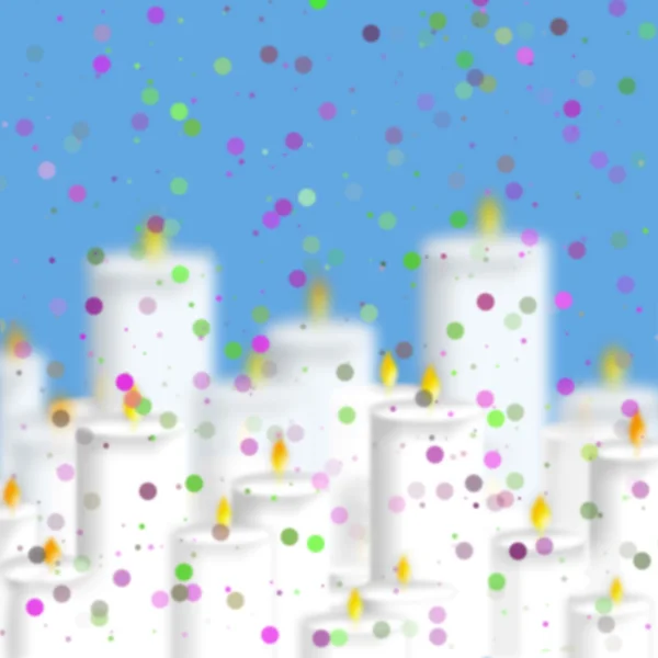 Achtergrond afbeelding kaarsen en Confetti — Stockfoto