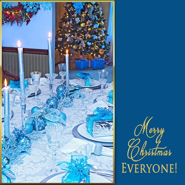 Christmas Table Setting with Text Area — Stock Photo, Image