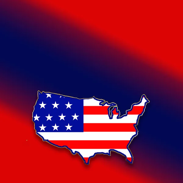 Patriotic USA Country Shaped out of Flag — Stock Photo, Image