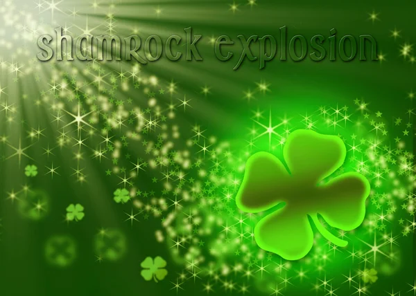 Fundo do Dia de São Patrício - Explosões de Shamrock — Fotografia de Stock