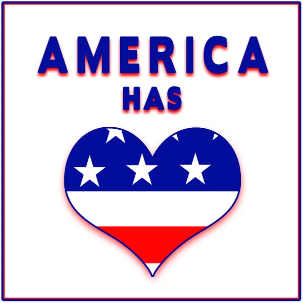 American Heart - Out of flag - America has Heart — Stock Photo, Image