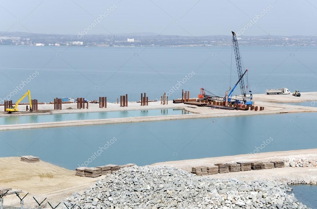The construction of the bridge Kerch — Stock Photo © Dmitrydesign