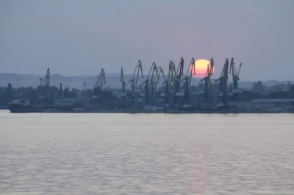 Морський Комерційний Порт Заході Сонця Керчі Крим — стокове фото