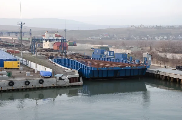 Train ferry in  port   Crimea — Stock Photo, Image