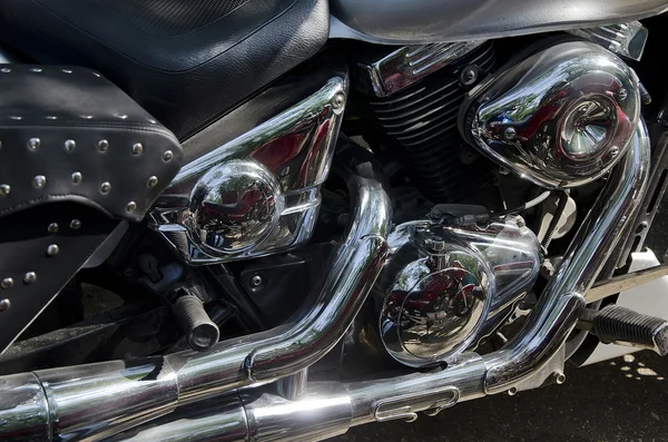 Chrome motorkerékpár motorját — Stock Fotó