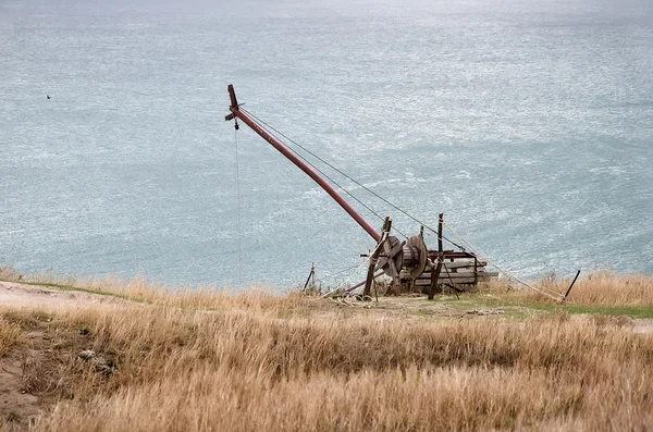 Treuil pour retirer les filets de pêche — Photo