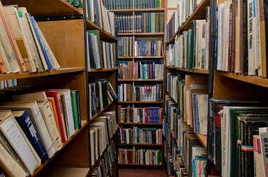 Kütüphanede kitap raf