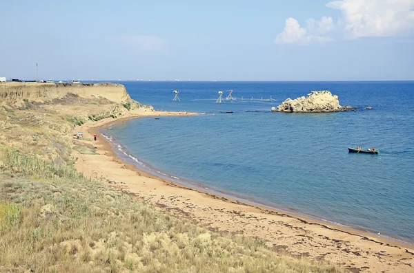 Redes de pesca na baía perto de Kerch — Fotografia de Stock