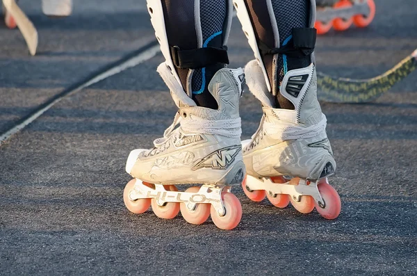 Hockey op rolschaatsen — Stockfoto