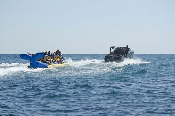 Ιππασία στις μπανάνας νερού — Φωτογραφία Αρχείου