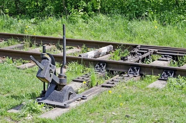 手動鉄道スイッチ — ストック写真