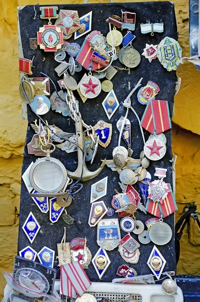 Antique medals and badges — Stock Photo, Image