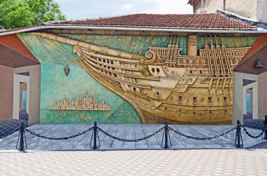 Brigantine panels in Feodosia clipart