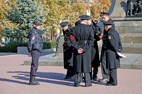 Militaire patrouille in Sevastopol — Stockfoto