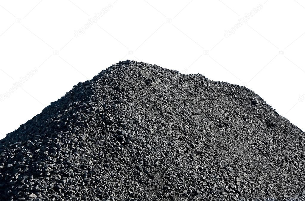 Pile of black coal isolated