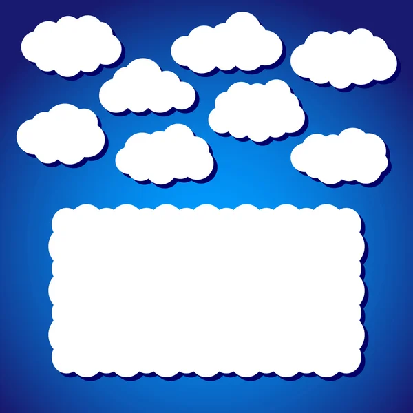 Witte pluizige wolken — Stockvector