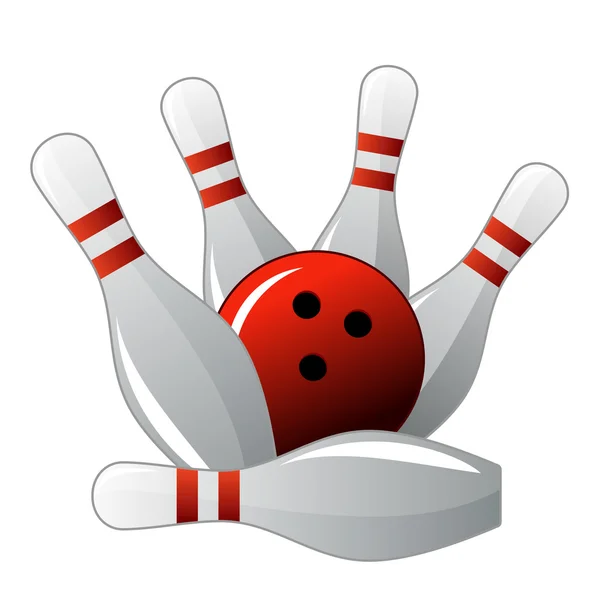 Birilli e palla da bowling — Vettoriale Stock