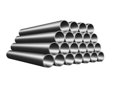 Metal borular yığını