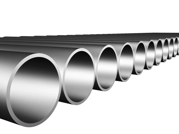 Metal pipes in line — Stock Photo, Image