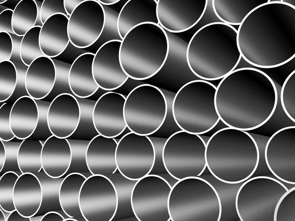 Metal pipes in perspective — Stock Photo, Image