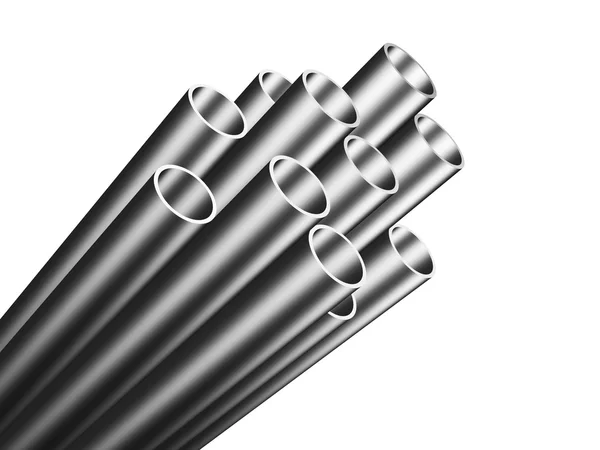 Izole metal borular — Stok fotoğraf