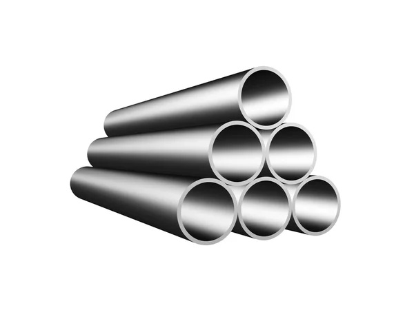 Pila di tubi metallici — Foto Stock