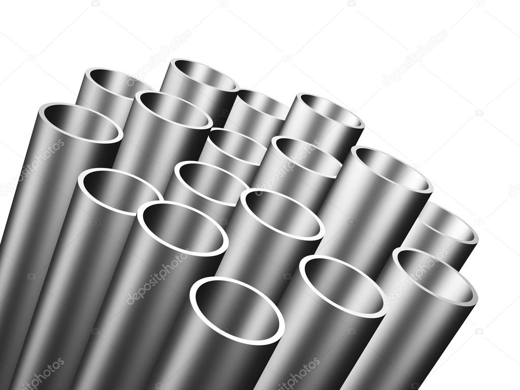 Metal pipes isolated