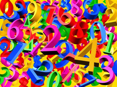 Sarı bir arka plan üzerinde rakamlar