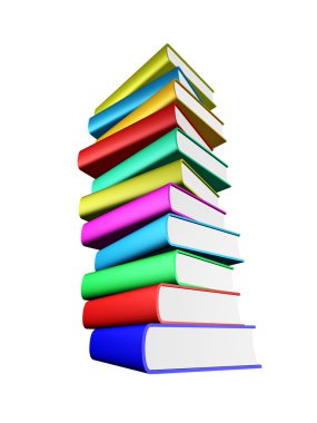 çok renkli kitap yığını