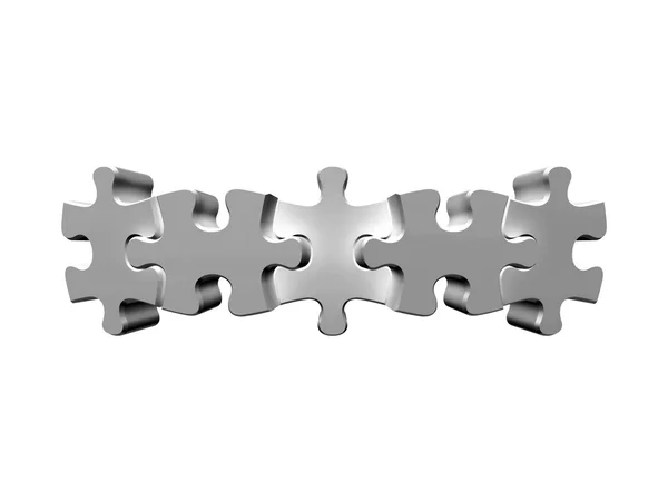 Puzzle Silver на белом фоне — стоковое фото