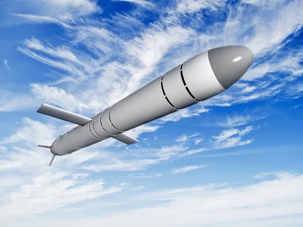 Cruise missile vliegen — Stockfoto