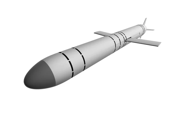 क्रूज मिसाइल सफेद पृष्ठभूमि पर अलग — स्टॉक फ़ोटो, इमेज